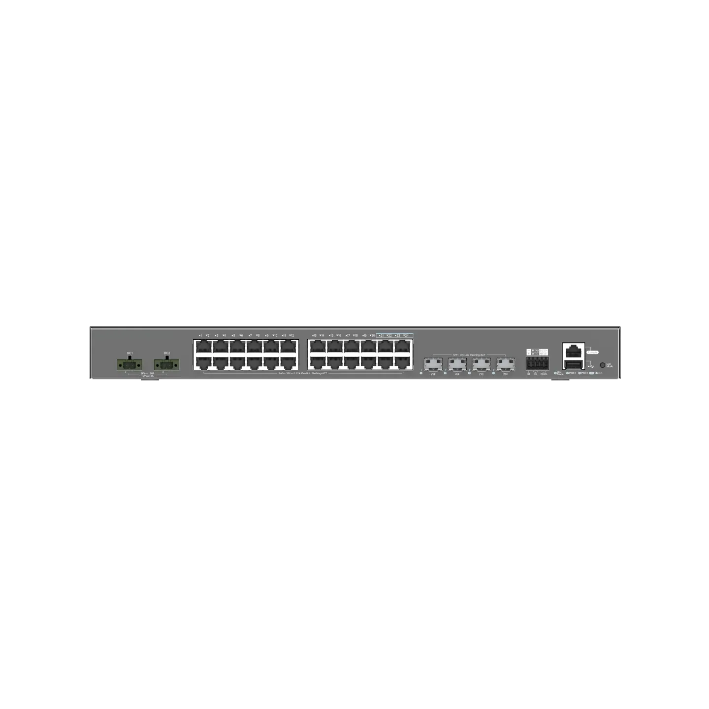 NSComm IS5200-24GT4XS-UP-DC 24x1G (PoE+) & 4x10G SFP+ Industrial PoE Switch - Image 4