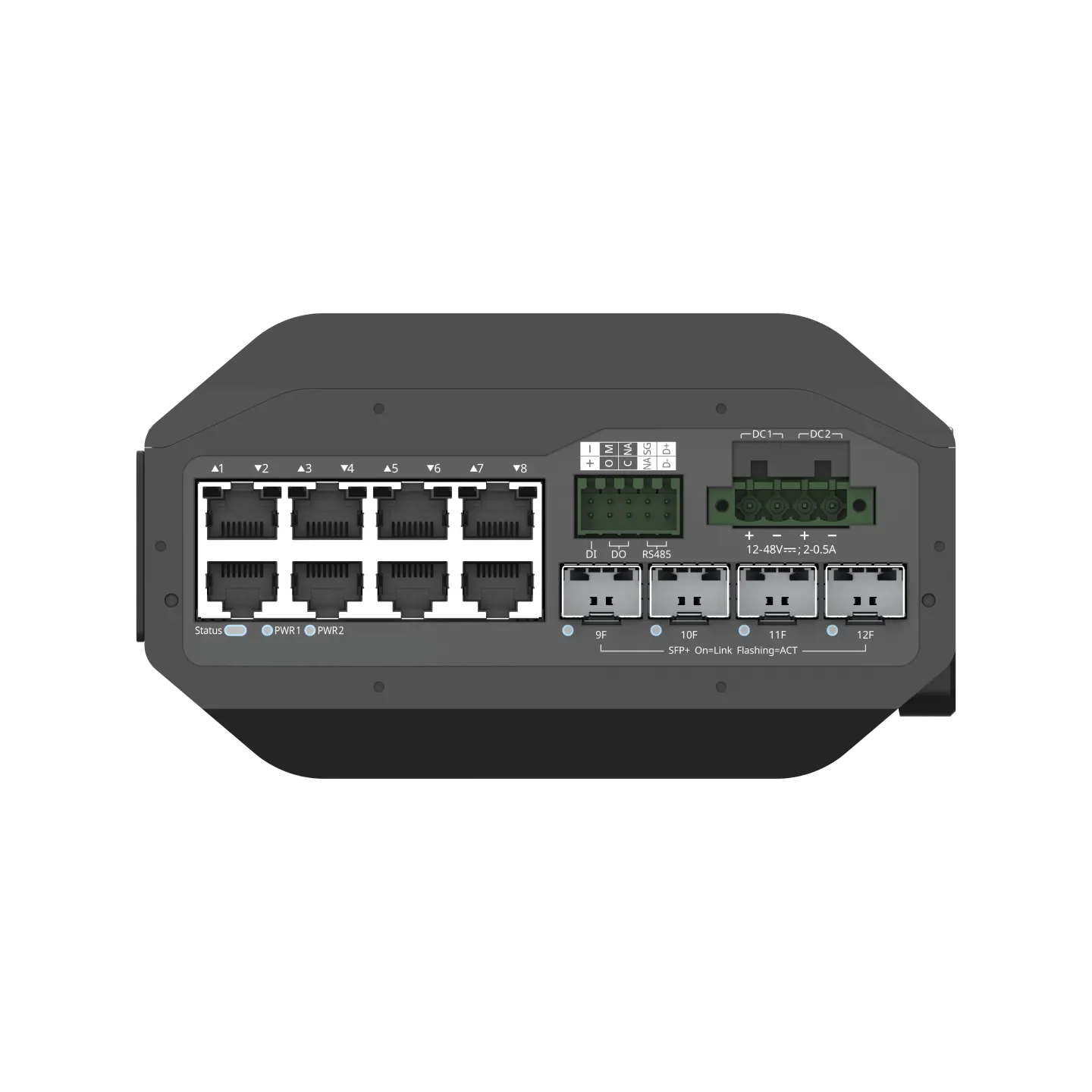 NSComm IS5200-8GT4XS-DC 8x1G & 4x10G SFP+ Industrial Dual DC-Power Switch - Image 3