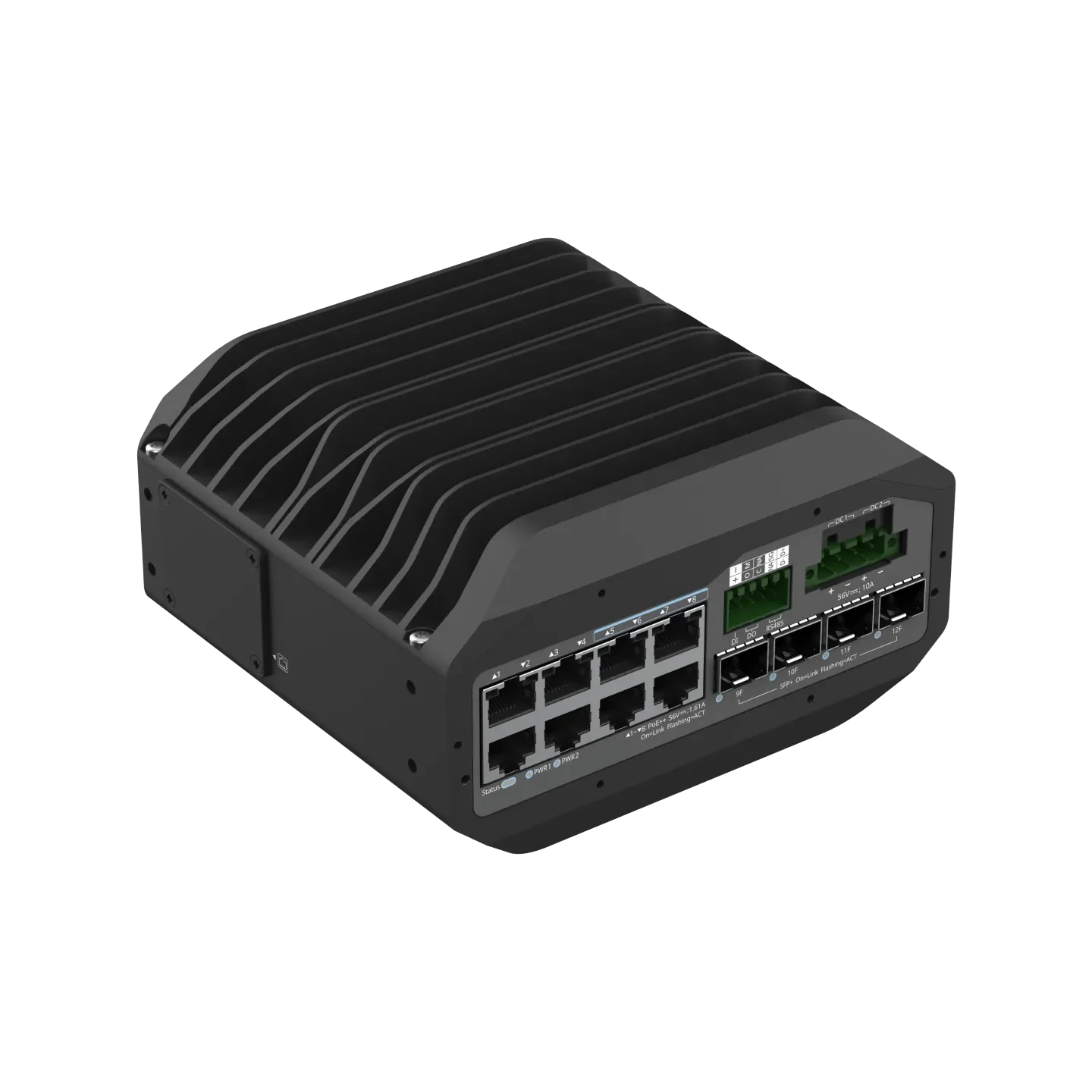 NSComm IS5200-8GT4XS-UP-DC 8x1G (PoE++) & 4x10G SFP+ Industrial PoE Switch - Image 3