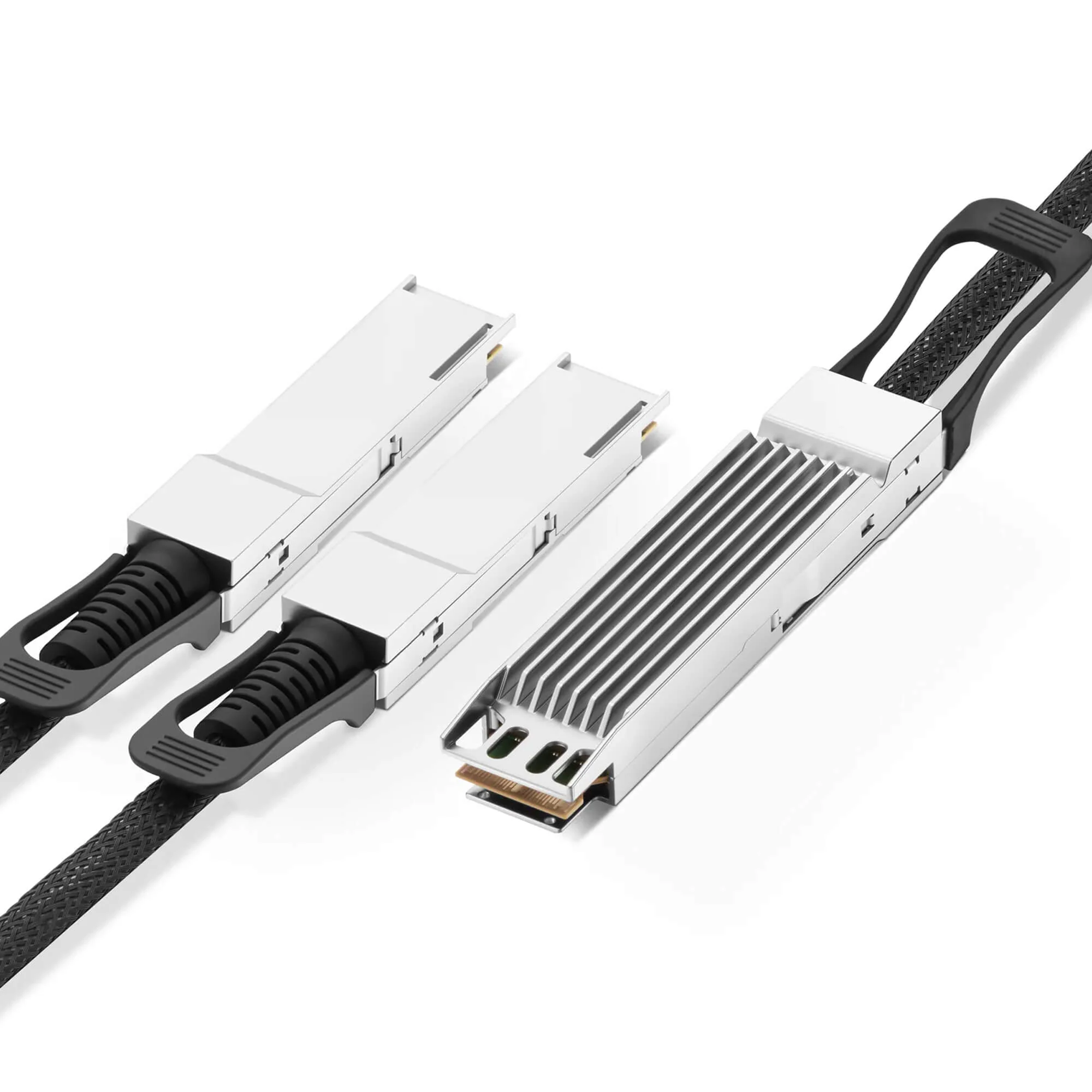 NSComm NVIDIA/Mellanox Compatible 800G OSFP Finned Top to 2 x 400G QSFP112 InfiniBand NDR Active Electrical Breakout Cable up to 5m(16ft) - Image 3